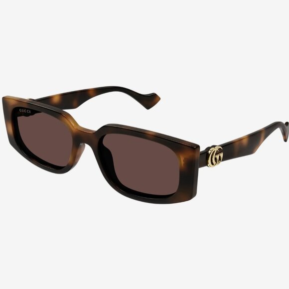 NWT GUCCI SUNGLASSES, BROWN GEOMETRIC EYEWEAR